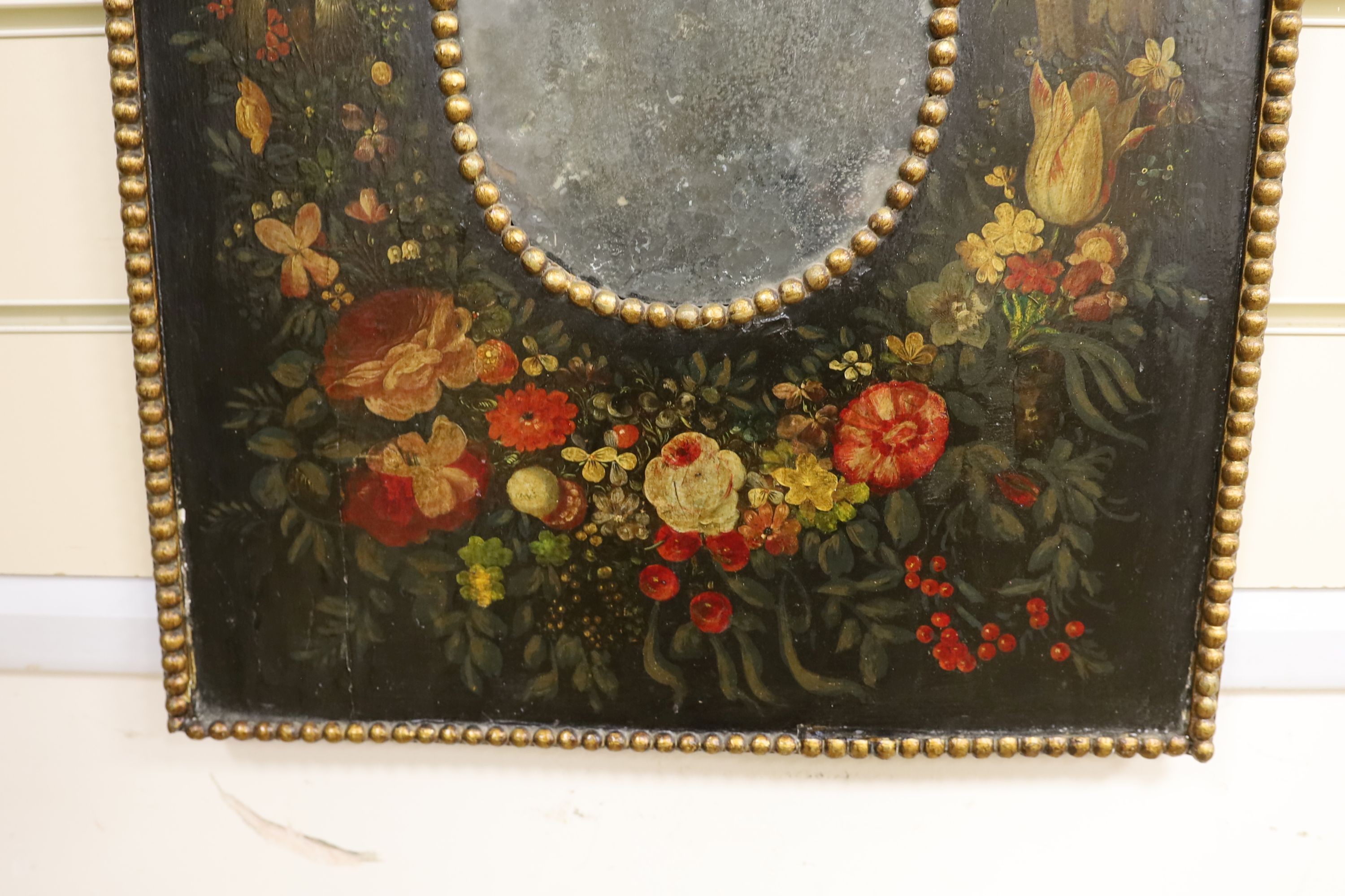 A small 18th century rectangular Dutch painted wall mirror - Image 4 of 4