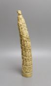 A 19th-century Luango carved ivory tusk, Democratic Republic of Congo - 34cm tall