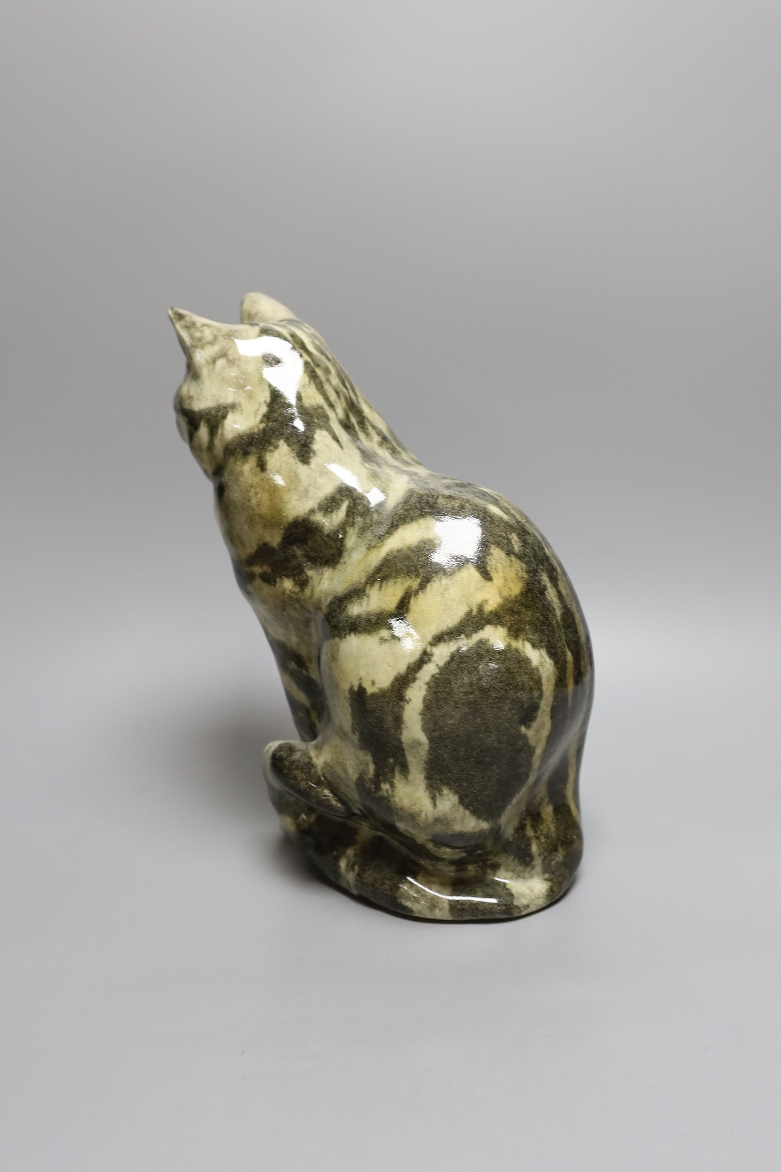 A Winstanley pottery seated tabby cat - 30cm tall - Image 3 of 4
