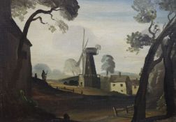Philip Hugh Padwick (1876-1958) - oil on board, "The Windmill", Annan & Sons label verso, 43 x