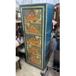 A painted child's wardrobe decorated with Noah's Ark and animals, width 61cm, depth 46cm, height