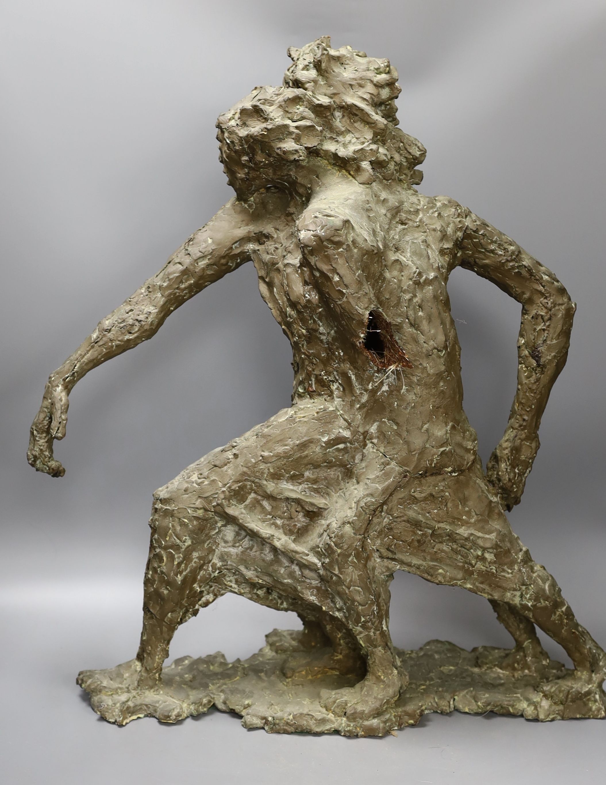 Leslie Charlotte Benenson RE (1941-2018), two bronzed fibreglass maquettes (a.f.), a clay head and - Image 7 of 8