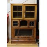 An early 20th century oak Globe Wernicke style four section oak bookcase, length 88cm, depth 36cm,