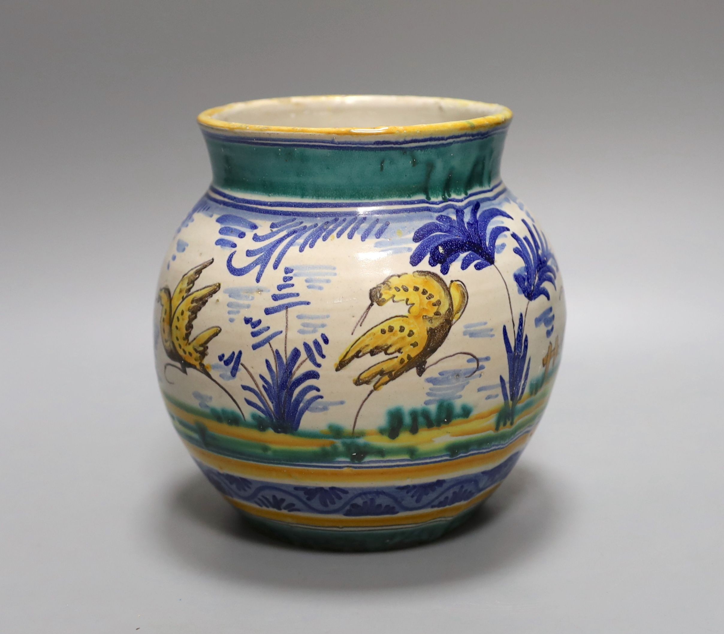 A 19th-century Italian maiolica jar - 19cm tall - Image 2 of 4