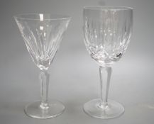 A suite of Waterford glass, 'Colleen cut', 5 flutes, 11 wine glasses