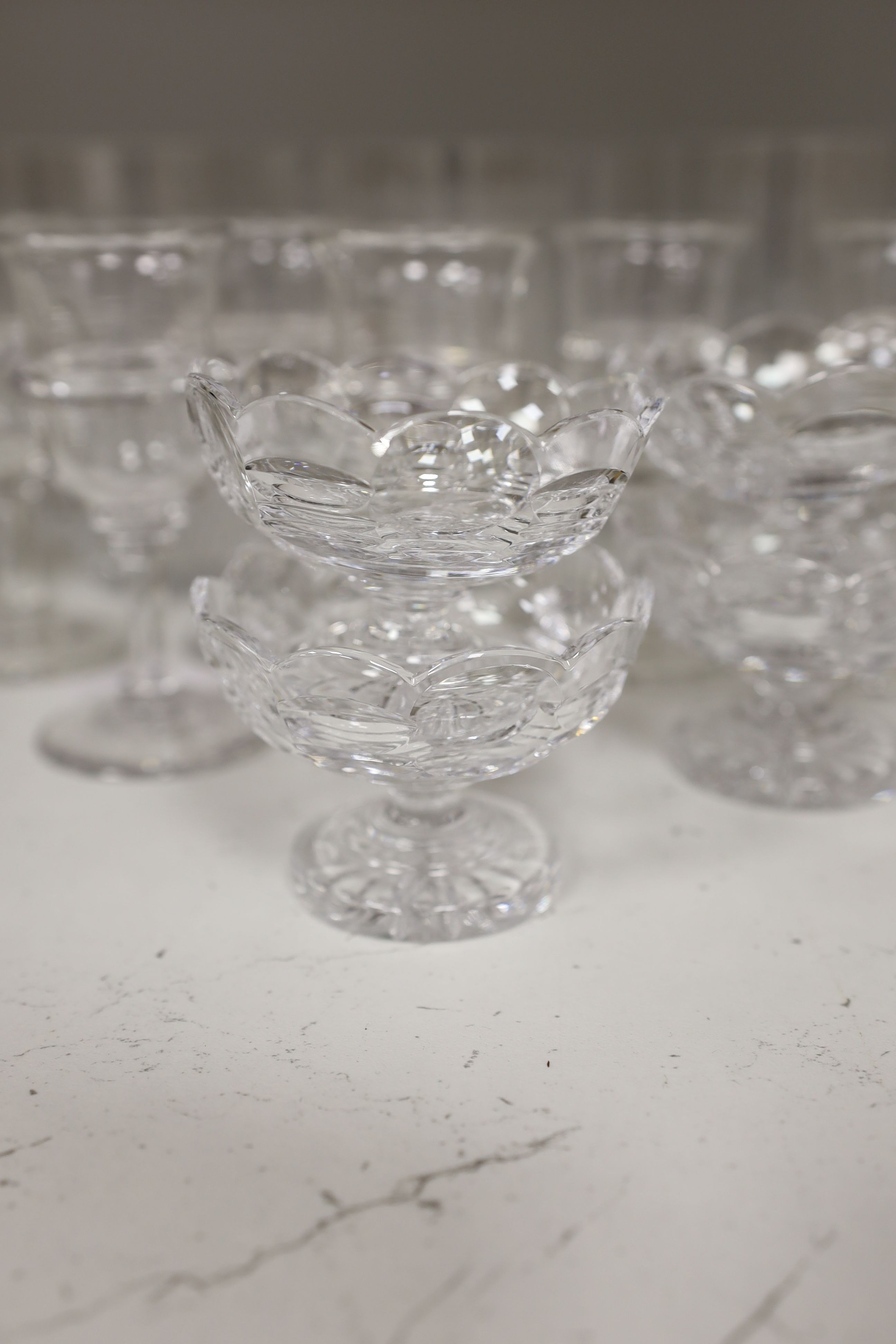 A set of six Val St. Lambert glass tumblers together with other drinking glassware (qty) - Image 2 of 7