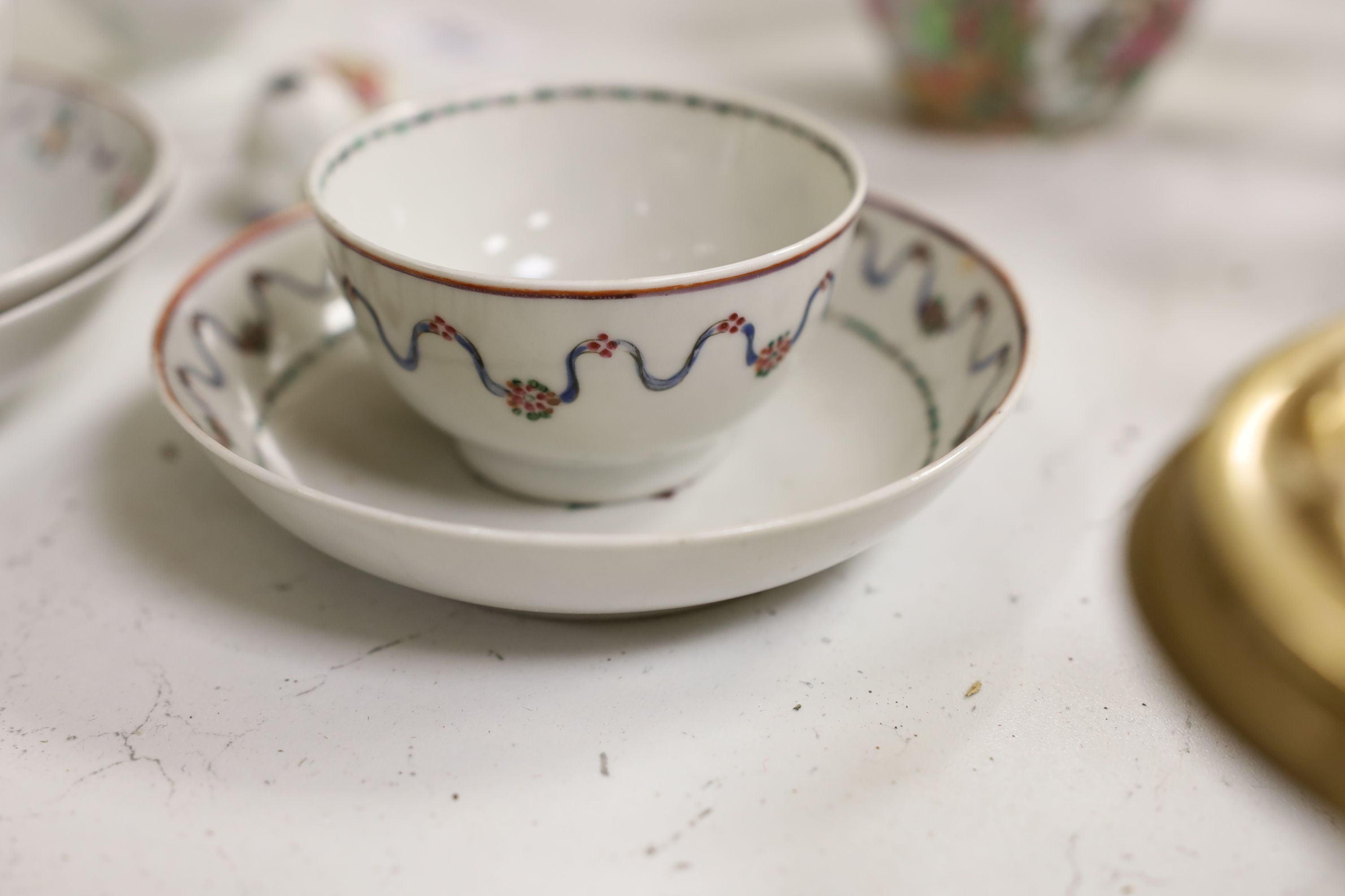 A Chinese famille rose pot and cover, a part Crescent China tea set and a small quantity of tea - Image 5 of 6