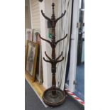 A mid Victorian mahogany hallstand, with circular lead lined base H 194cm.