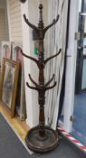 A mid Victorian mahogany hallstand, with circular lead lined base H 194cm.