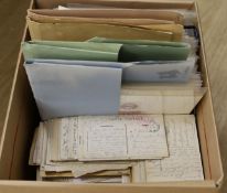 New Zealand military postal history in two albums, album leaves, loose with 1900 Boer War postal