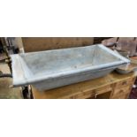 A pair of vintage rectangular galvanised troughs, width 111cm, depth 50cm, height 22cm