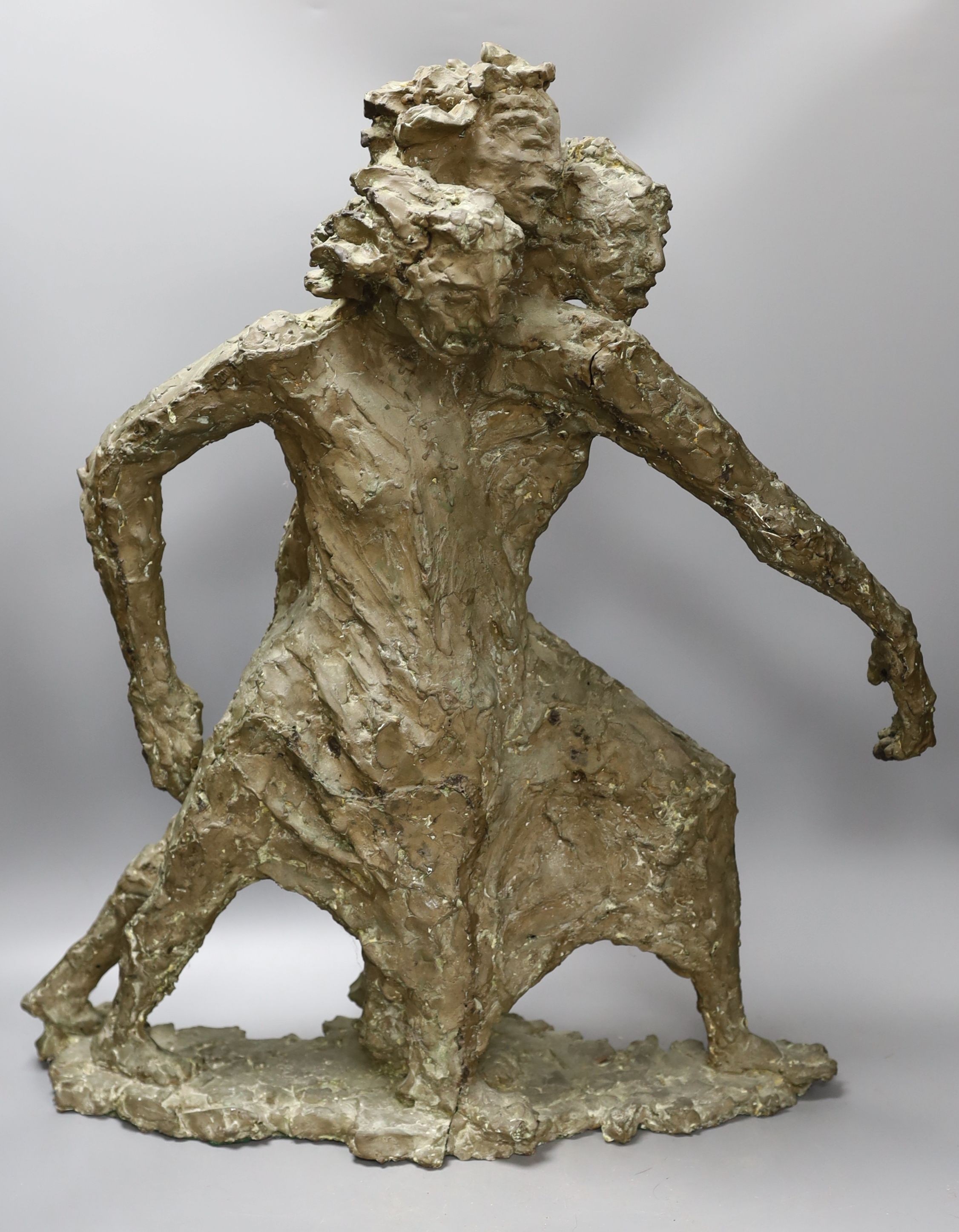 Leslie Charlotte Benenson RE (1941-2018), two bronzed fibreglass maquettes (a.f.), a clay head and - Image 6 of 8