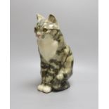 A Winstanley pottery seated tabby cat - 30cm tall