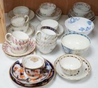 A selection of late 18th/early 19th century English porcelain tea and coffee wares including