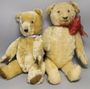 English bear 1950's 63cm And A Chiltern Hugmee 1950's 53cm.