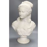 An Italian marble bust of a woman - 61cm high