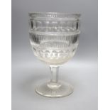 An early 20th century cut glass pedestal vase 30cm