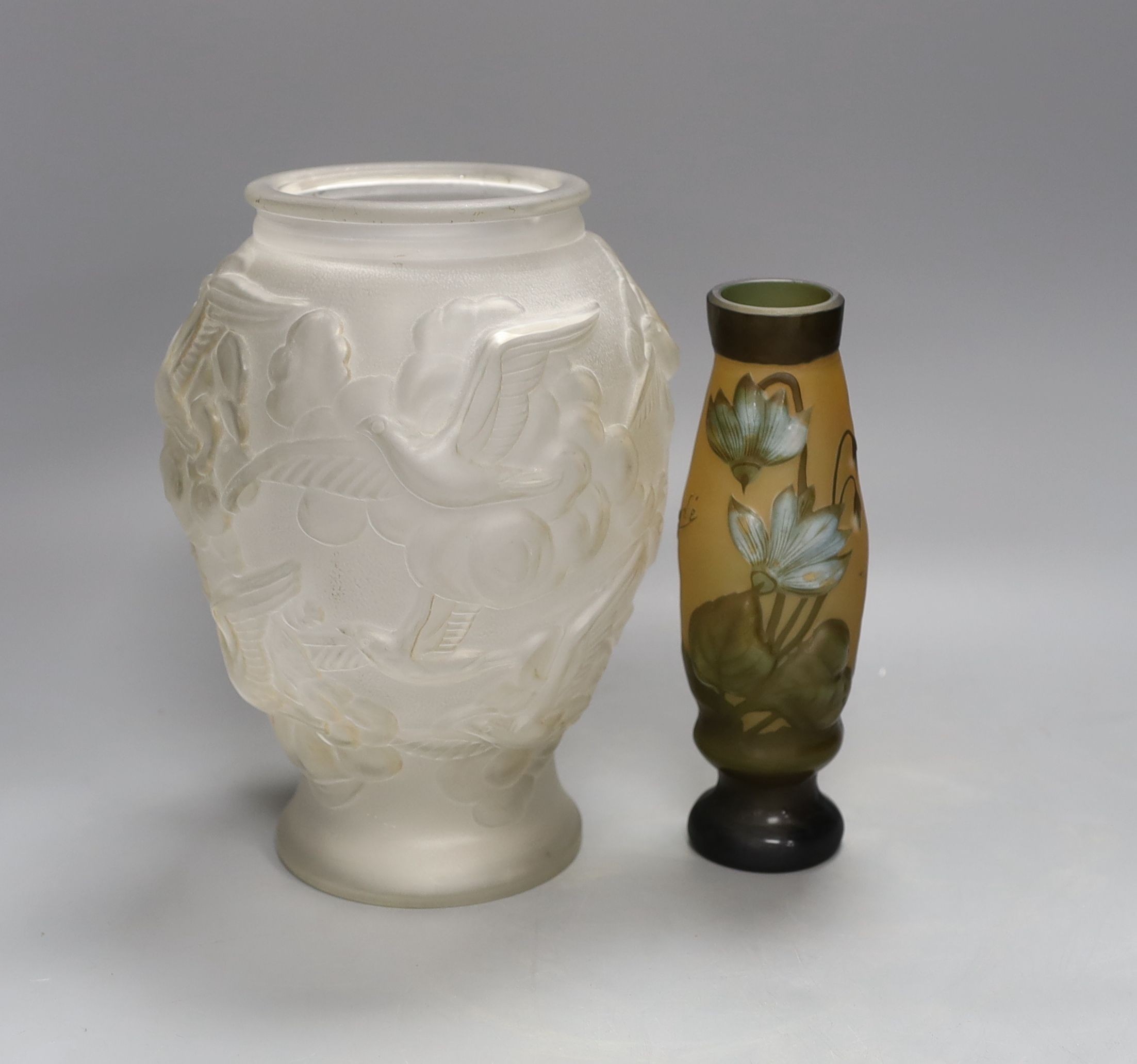 A Galle style, 20cm high, vase and another - Image 2 of 4