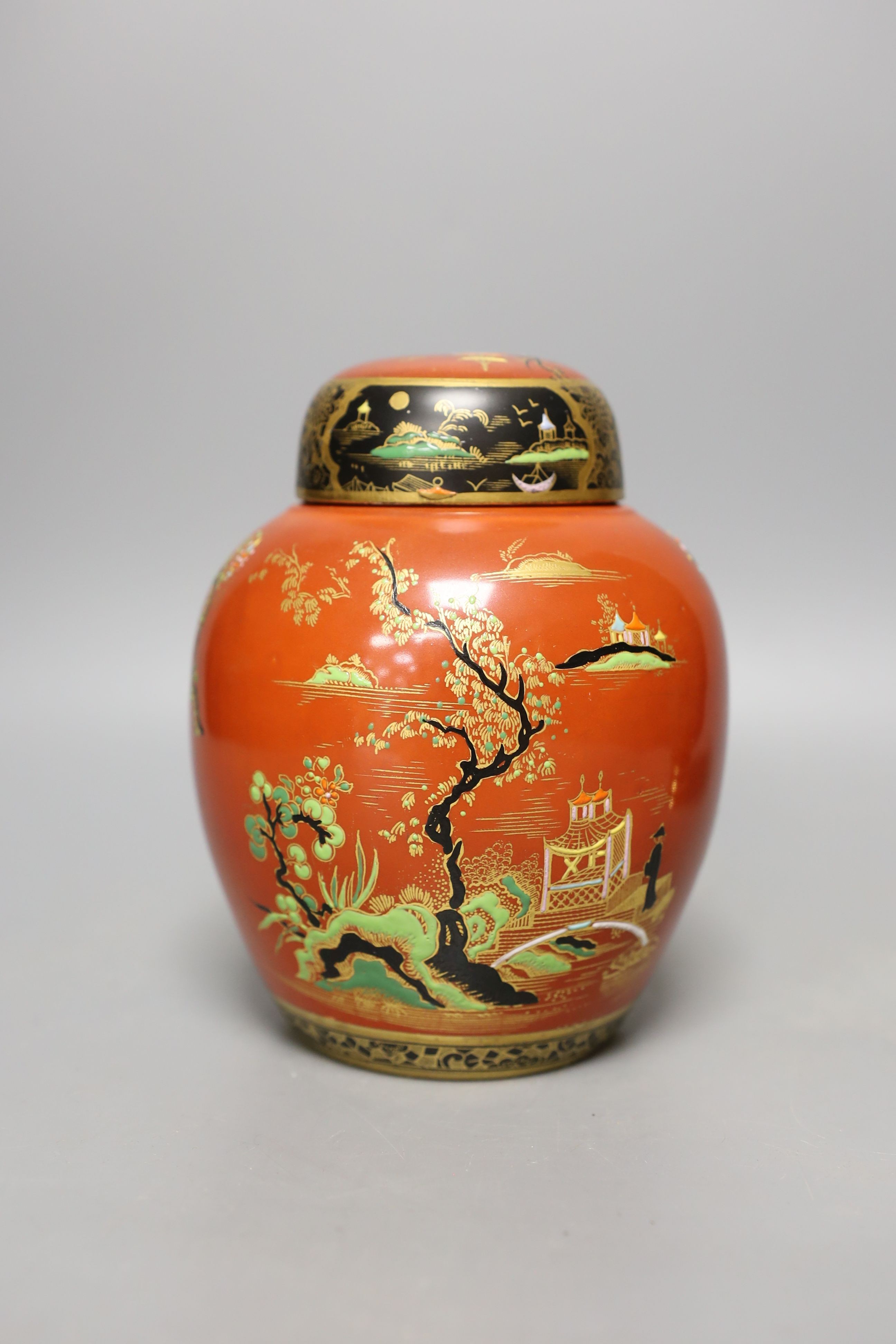 Carlton ware chinoiserie lustre red ground dragon bowl, Rouge Royale vase and similar jar and - Image 5 of 13