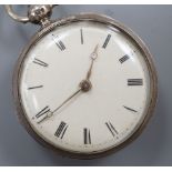 A Victorian silver open face keywind pocket watch, by Richard Evans, Oswestry, case diameter 46mm.