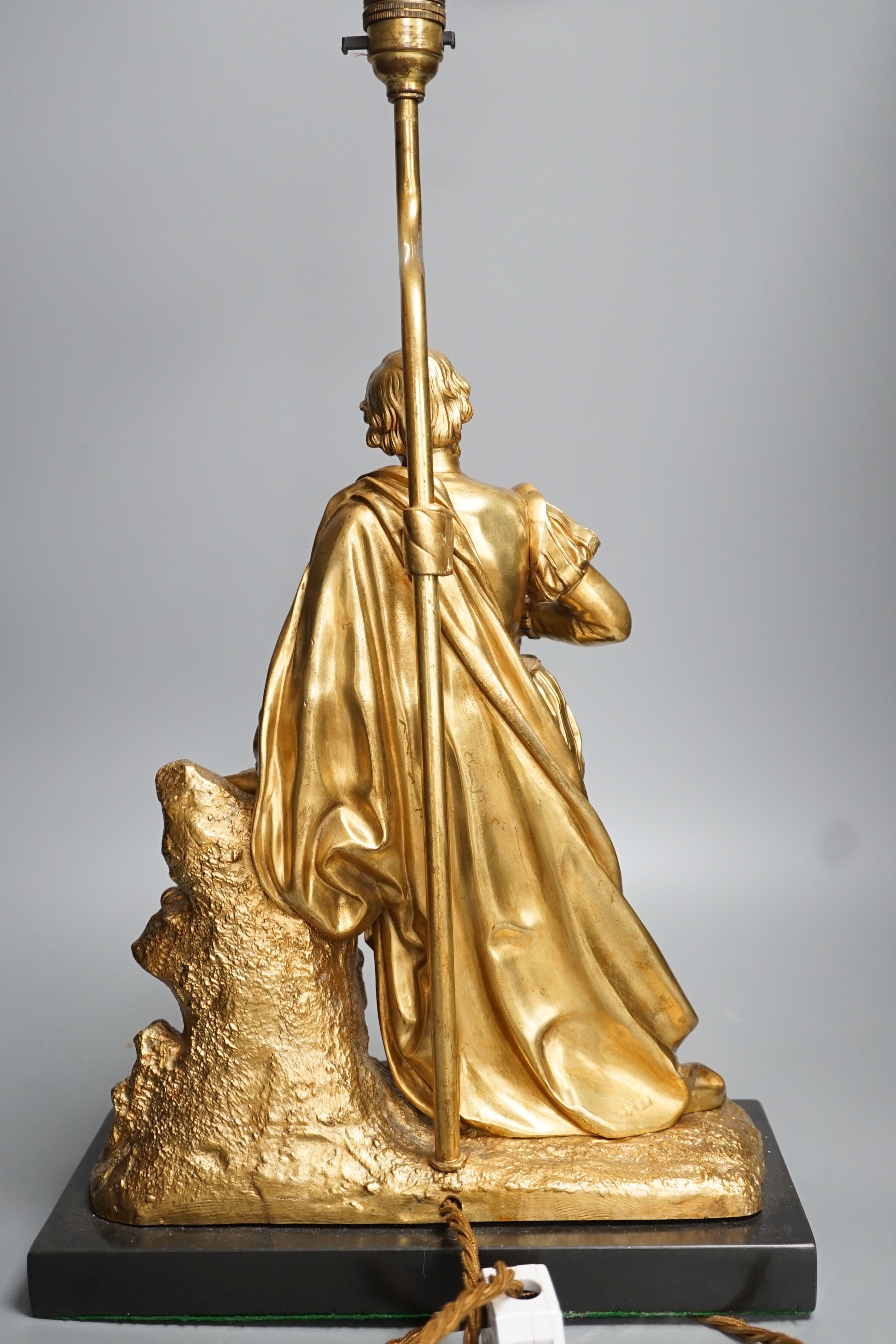 An ormolu figural lamp base depicting Luis de Camões - 51cm high - Image 4 of 4