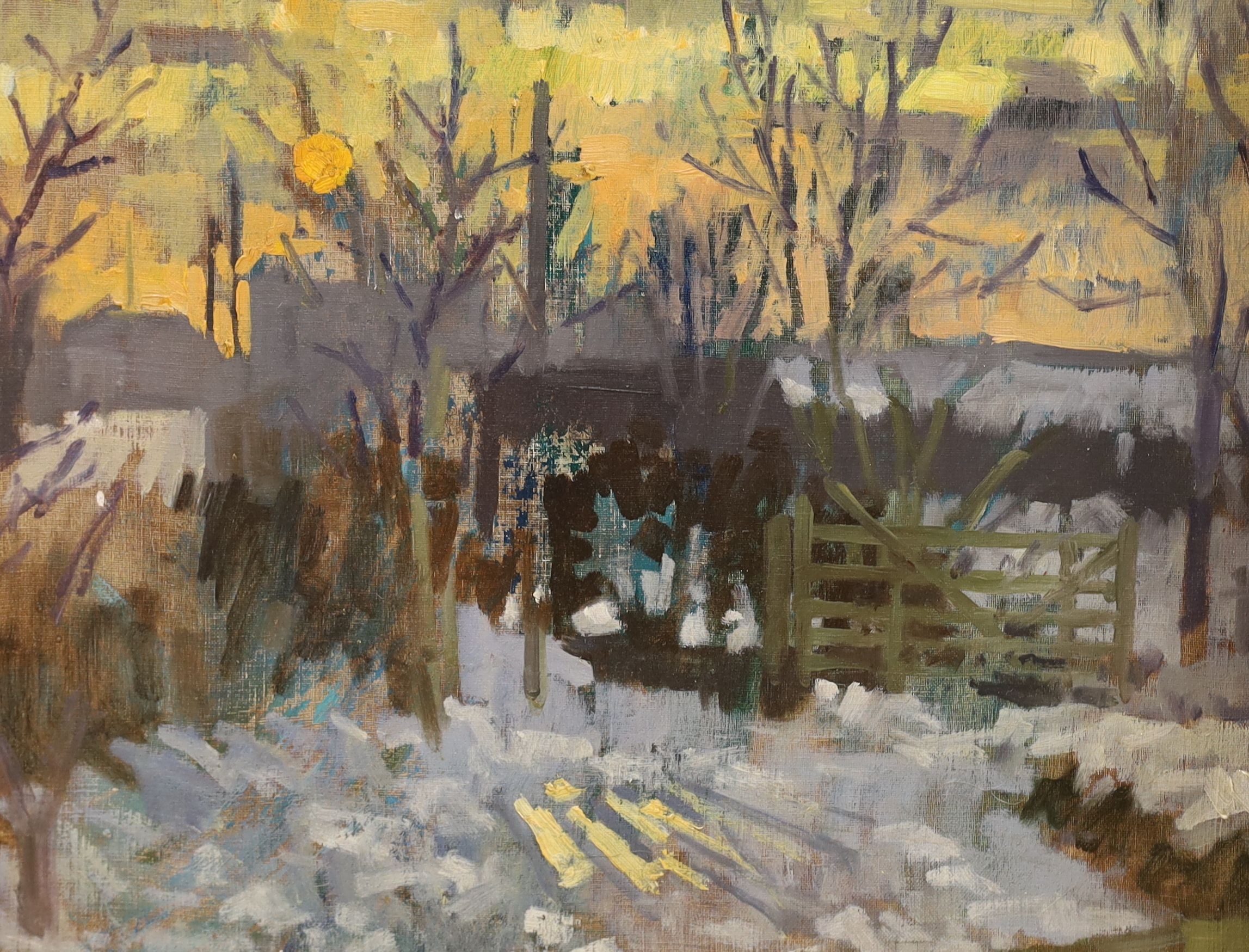 Michael Lawrence Cadman (1920-2010), two oils on board, Stour Row under snow and Beach scene, 34 x - Image 3 of 3