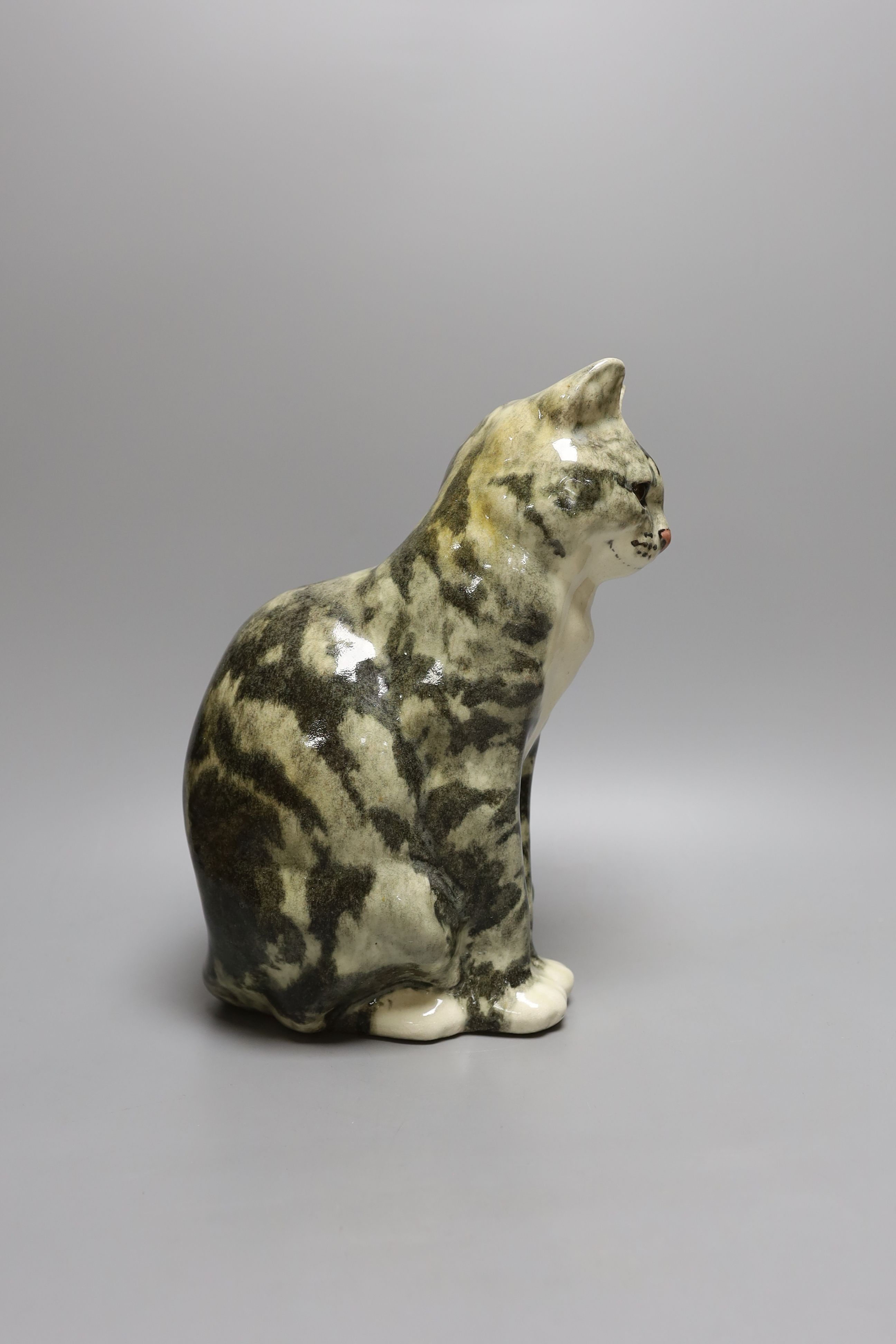 A Winstanley pottery seated tabby cat - 30cm tall - Image 2 of 4