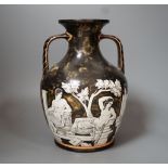A mid 19th century Samuel Alcock 'Portland' vase 26cm