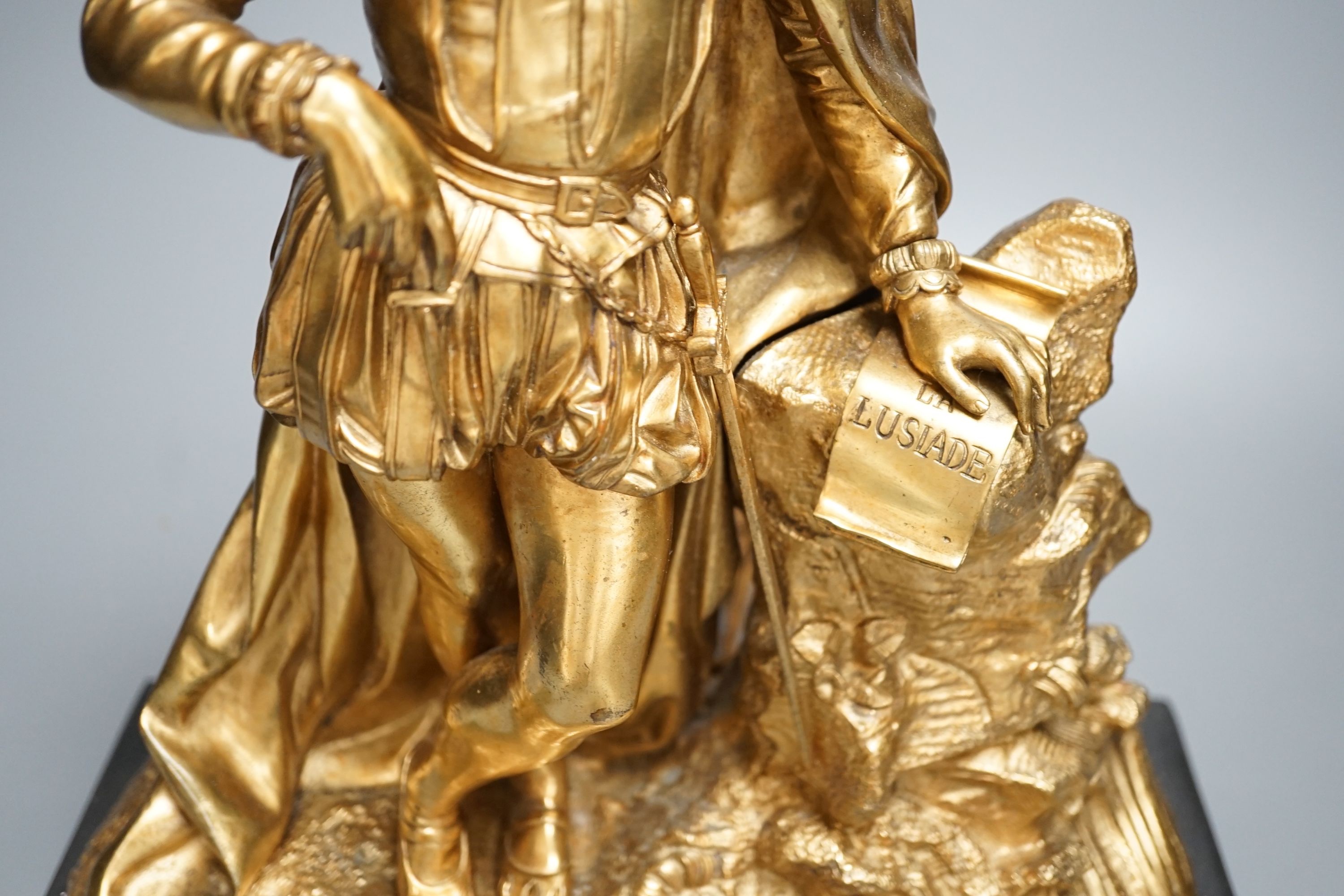 An ormolu figural lamp base depicting Luis de Camões - 51cm high - Image 2 of 4