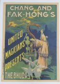 E.Mirabet lith. colour lithograph, ‘Chang and Fak Hong’s United Magiciens presents The Bhuda’, 63