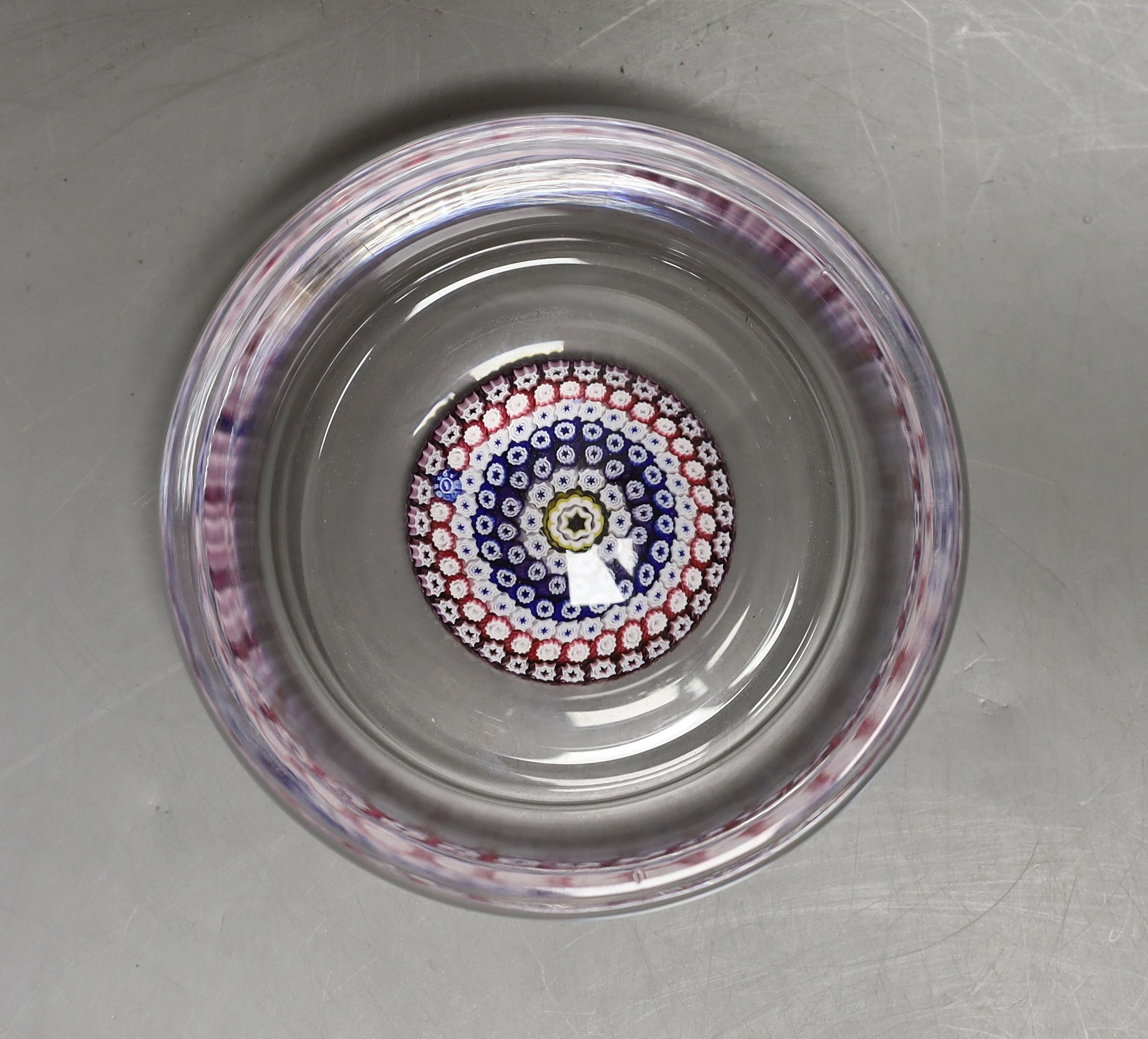 A Whitefriars millefiori glass ash tray, cane rod dated 1978 - 12cm diameter - Image 2 of 2