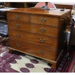 A Regency mahogany straight front chest of drawers, width 103cm, depth 48cm, height 91cm