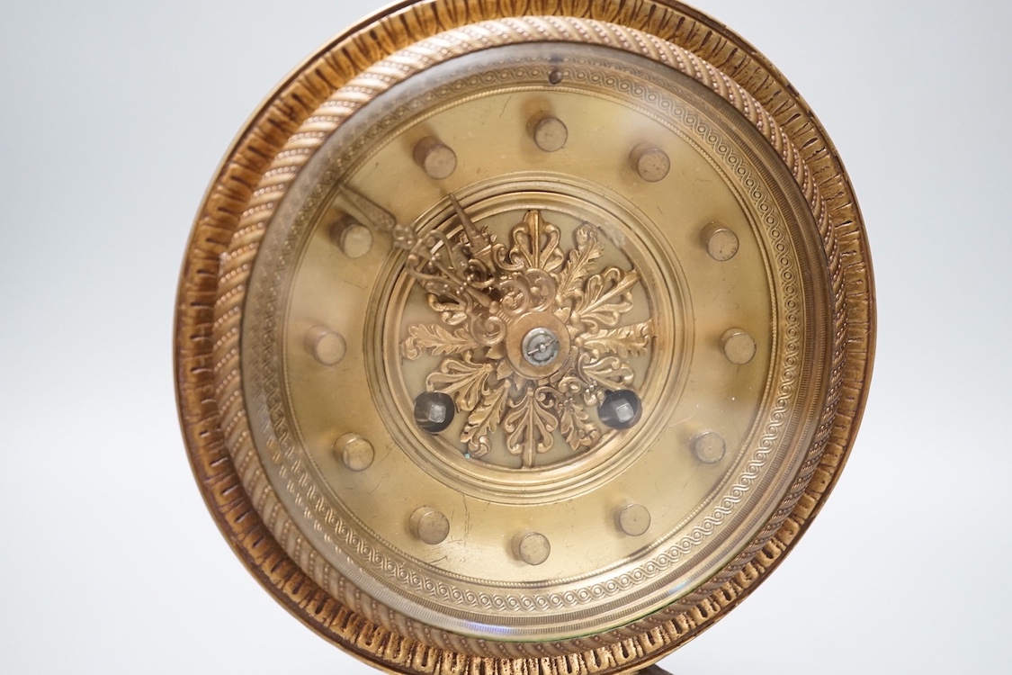 An early 20th century Empire style brass clock 32cm - Image 3 of 6
