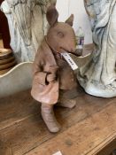 A cast iron 'Mr Ratty' garden ornament, height 40cm