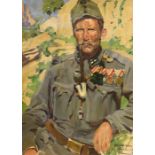 German School c.1917, oil on canvas, Portrait of an Italian army officer, indistinctly signed and