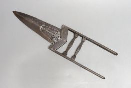 An Indian 19th century ‘scissors katar’, blades chiselled with elephant heads open to reveal an