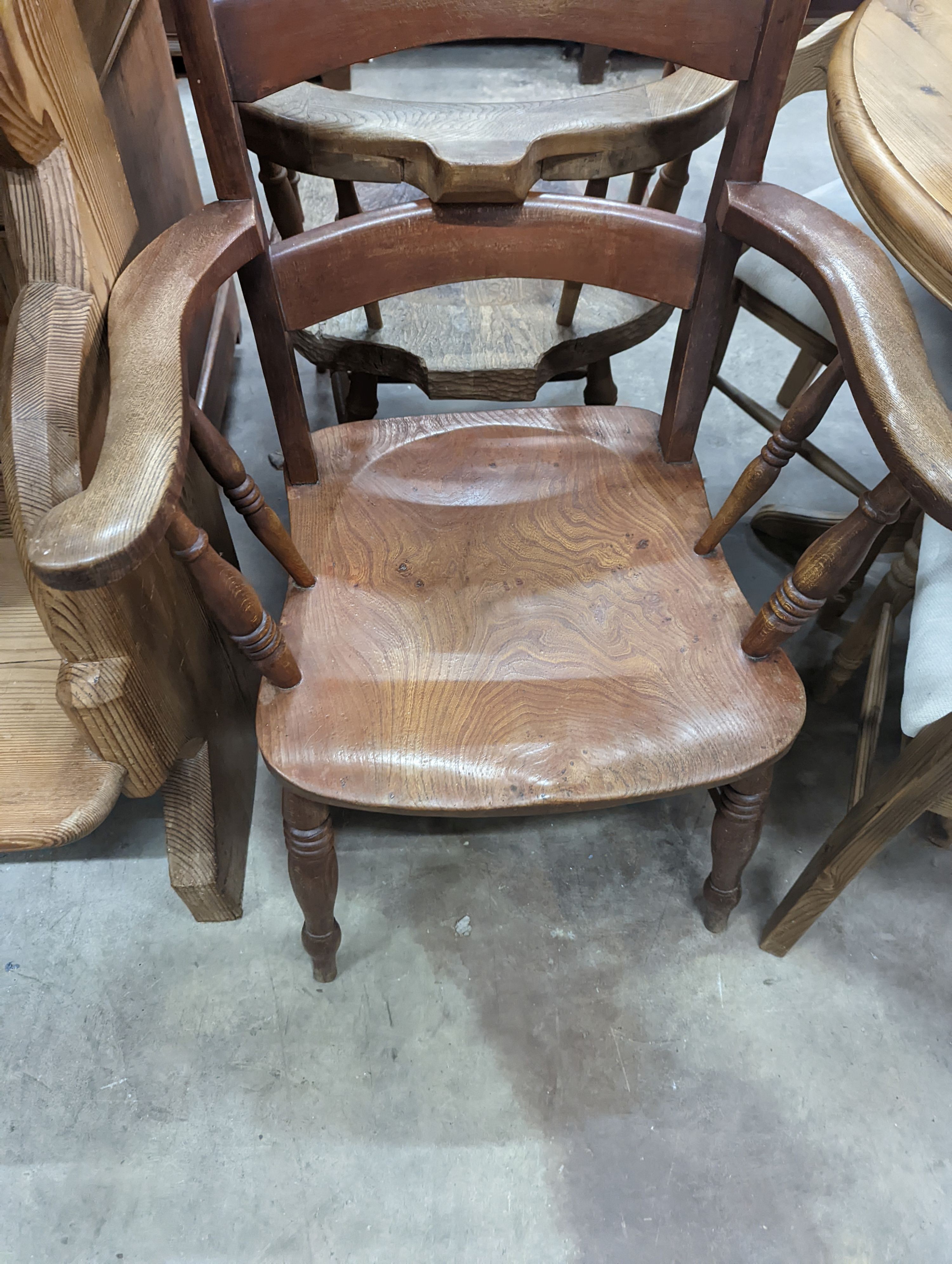 A Victorian elm and beech Windsor armchair, width 64cm, depth 50cm, height 112cm - Image 2 of 3