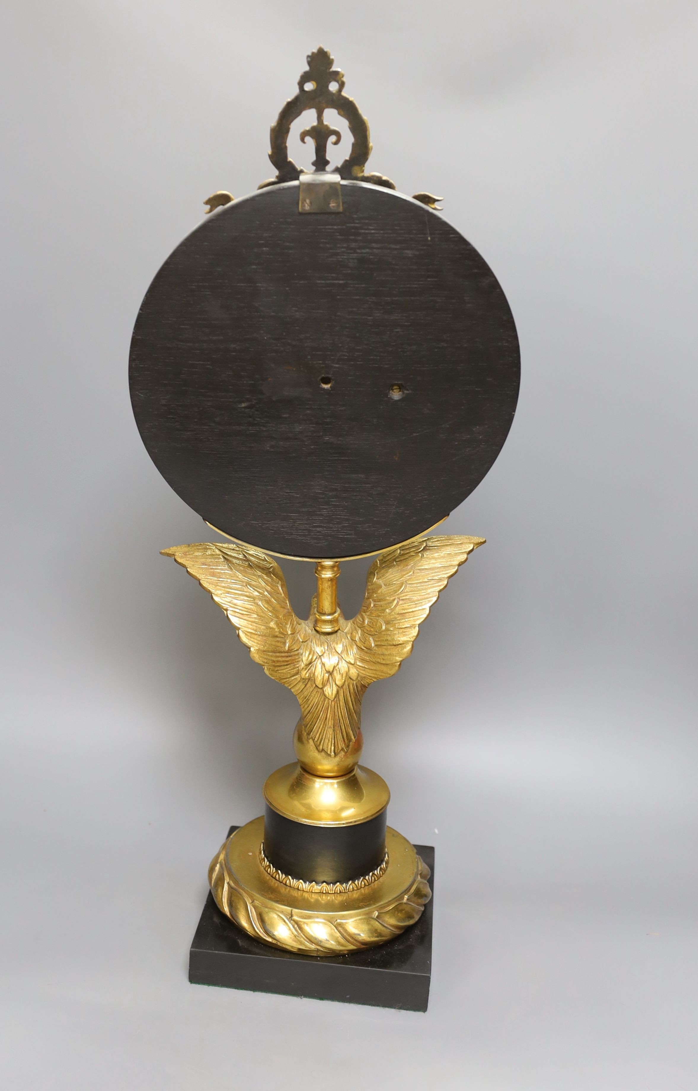 A large desk barometer on a gilt metal eagle mount - 58.5cm tall - Image 4 of 4