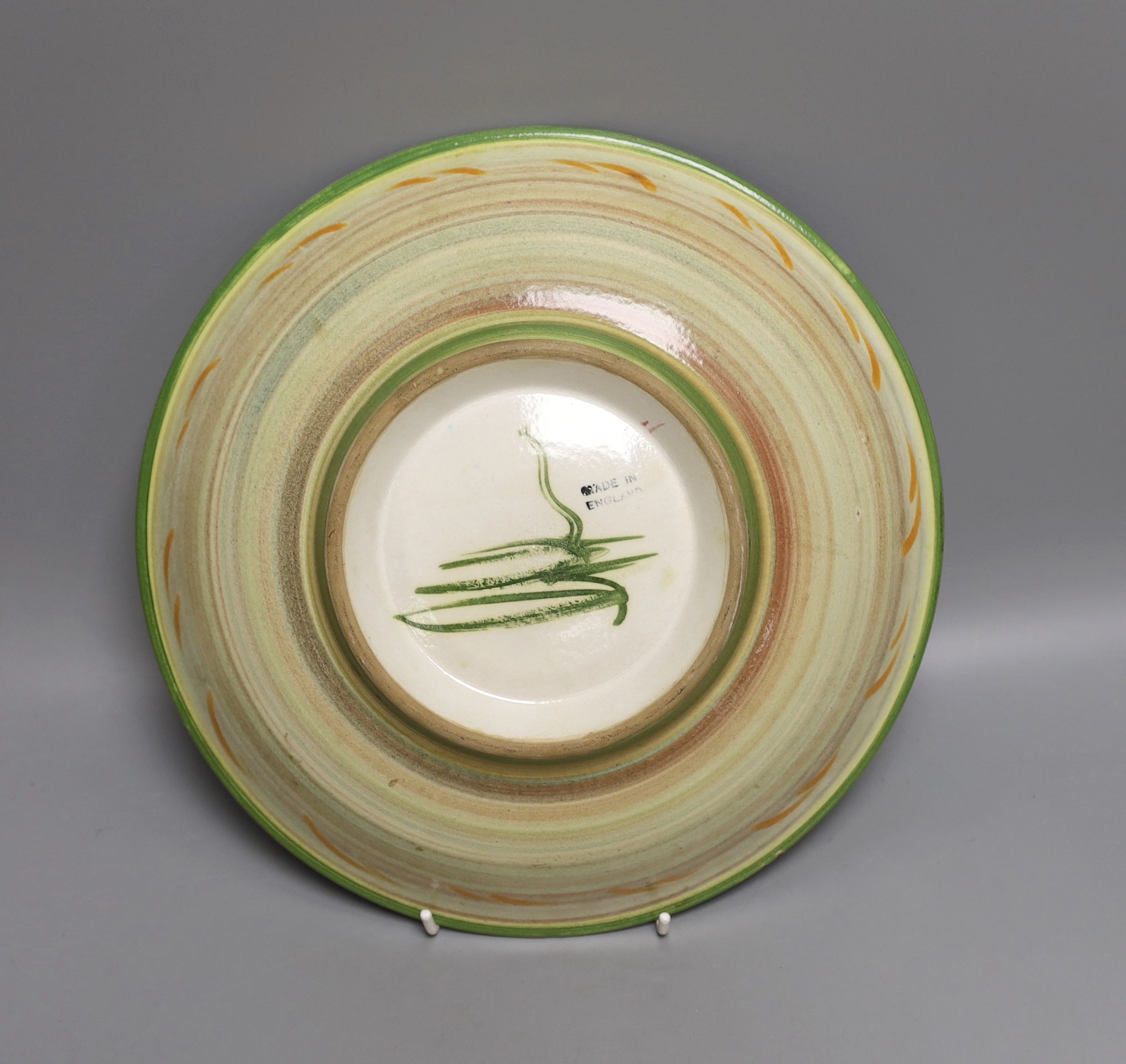 A painted studio pottery dish - 29cm diameter - Image 2 of 2