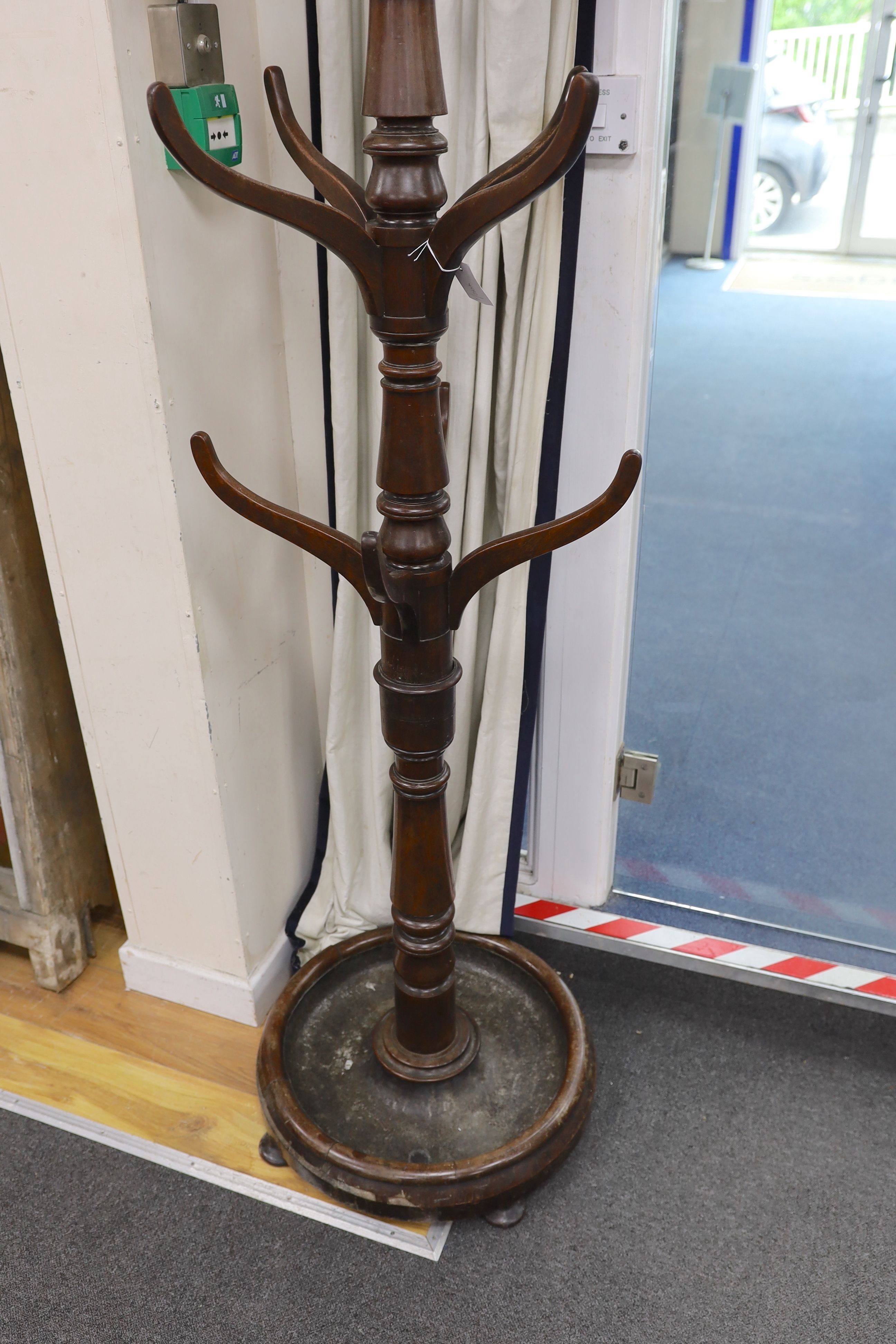 A mid Victorian mahogany hallstand, with circular lead lined base H 194cm. - Image 2 of 3