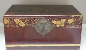 A Chinese gilt lacquered box - 25cm high