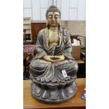 A fibre clay 'Angel' Buddha garden ornament, height 92cm