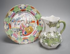 An early 19th century Mason's ironstone plate and a hydra jug (2)