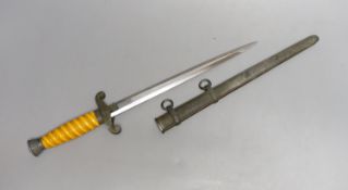 A WWII Third Reich army officer's dress dagger (chip to handle),40 cms long.