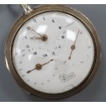 A George III silver pair case keywind pocket watch, by John Williams, Shoreditch, with unusual