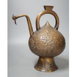 A 19th century Turkish bronze boza ewer - 30cm high