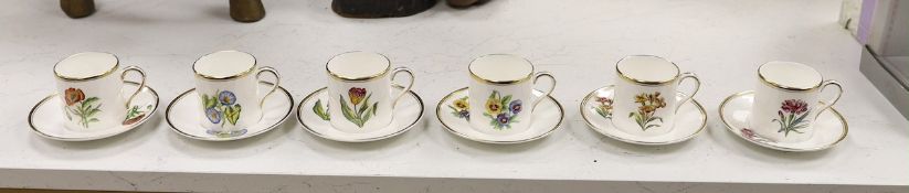 A Royal Worcester botanical decorated coffee set.