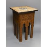 A Middle-Eastern inlaid plant stand - 43cm tall