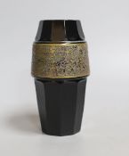 An early 20th century Moser faceted vase - 12.5cm tall