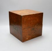 A 19th century amboyna box, 22cm wide